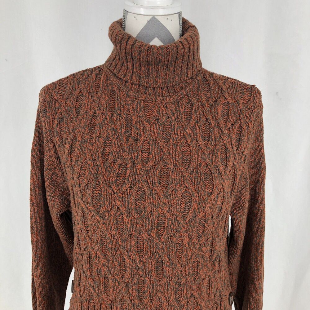 Apt. 9 Orange Brown Long Sleeve Heavyweight Turtleneck Sweater Large Petite
